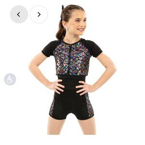 Alexandra Black and colored dance costume